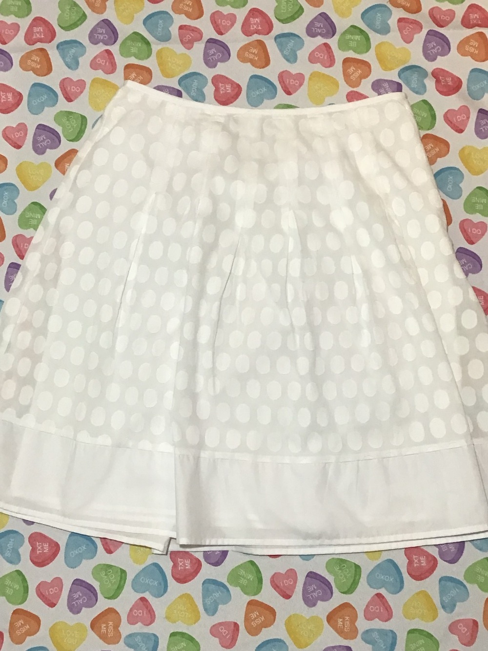 AB Studio White Polka Dot Circle Skirt
